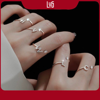 Nhẫn bạc nữ Lys Chữ Cái 8270 Fullbox hộp PAN đầy đủ phụ kiện PAN - Nhẫn Bạc S925 cao cấp