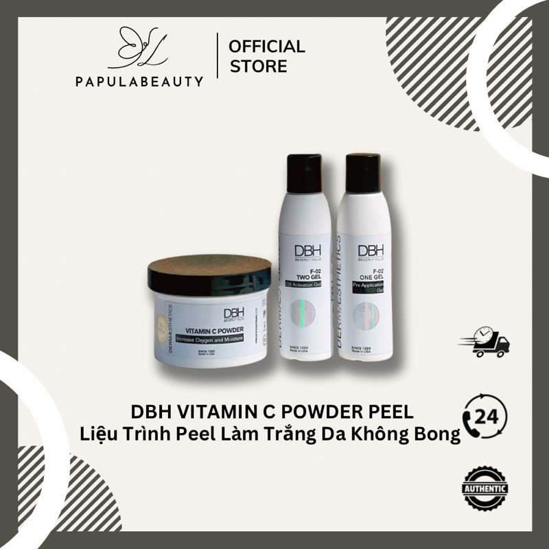 DBH Vitamin C Powder Peel Full Combo Liệu Trình Làm Trắng Da Không Bong Tróc