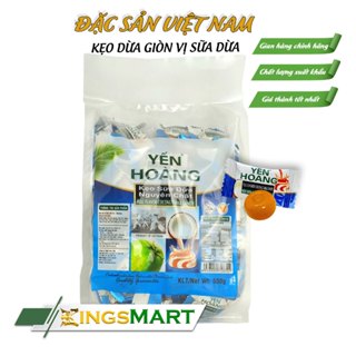 Kẹo dừa giòn vị sữa dừa - Thương hiệu Yến Hoàng - Đặc sản Bến Tre - Túi 500g - Kingsmart