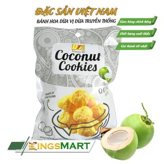 Bánh hoa dừa vị dừa truyền thống - Thương hiệu Tiến Đạt - Đặc sản Bến Tre - Túi 200g - Kingsmart