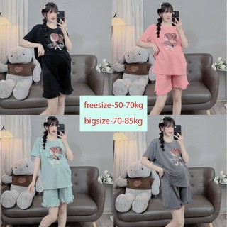Bộ bầu - bộ sau sinh Mặc Nhà - 2 chức năng ( love girl ) - chất liệu Thun Cotton Mềm mát