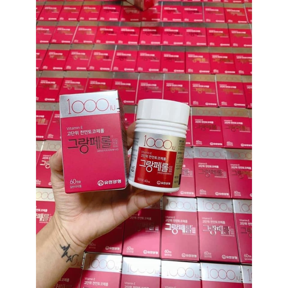 Viên Uống Vitamin E 1000IU GC Hàn Quốc Lọ 60 Viên, Giúp Đẹp Da Chống Lão Hoá, Cải Thiện Nội Tiết