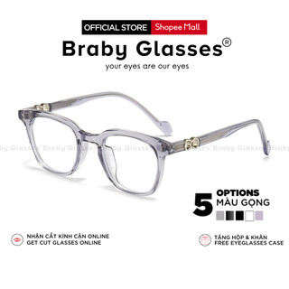 Gọng kính cận mắt vuông nam nữ Braby Glasses chất liệu nhựa acetate trẻ trung cá tính phù hợp mọi dáng mặt MK94