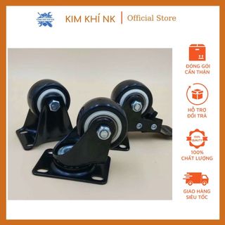 Bộ 4 bánh xe đẩy hàng bánh chịu lực cao (có xoay và phanh)