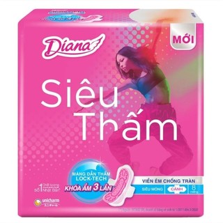 Băng vệ sinh Diana siêu thấm siêu mỏng cánh 8 miếng