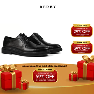Giày tây da nam cao cấp Derby da bò thật bảo hành chọn đời kiểu dáng Oxford thời thượng đi làm đi chơi AN06