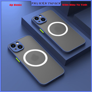 Ốp Basic Từ Tính iphone 15promax 14promax13promax 12promax11promax Nhám Viền Xanh nước biển-MSP-044