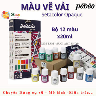 [ TÂM TÂM ] Màu vẽ vải Setacolor Opaque Pebeo , Bộ 6 màu / 12 màu - dung tích 20ml