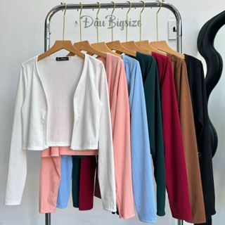 Áo Khoác Bigsize Nữ,Áo Thun Big Size Vải Gân Tăm Tay Dài Chống Nắng Mặc Mát Thoải Mái G116