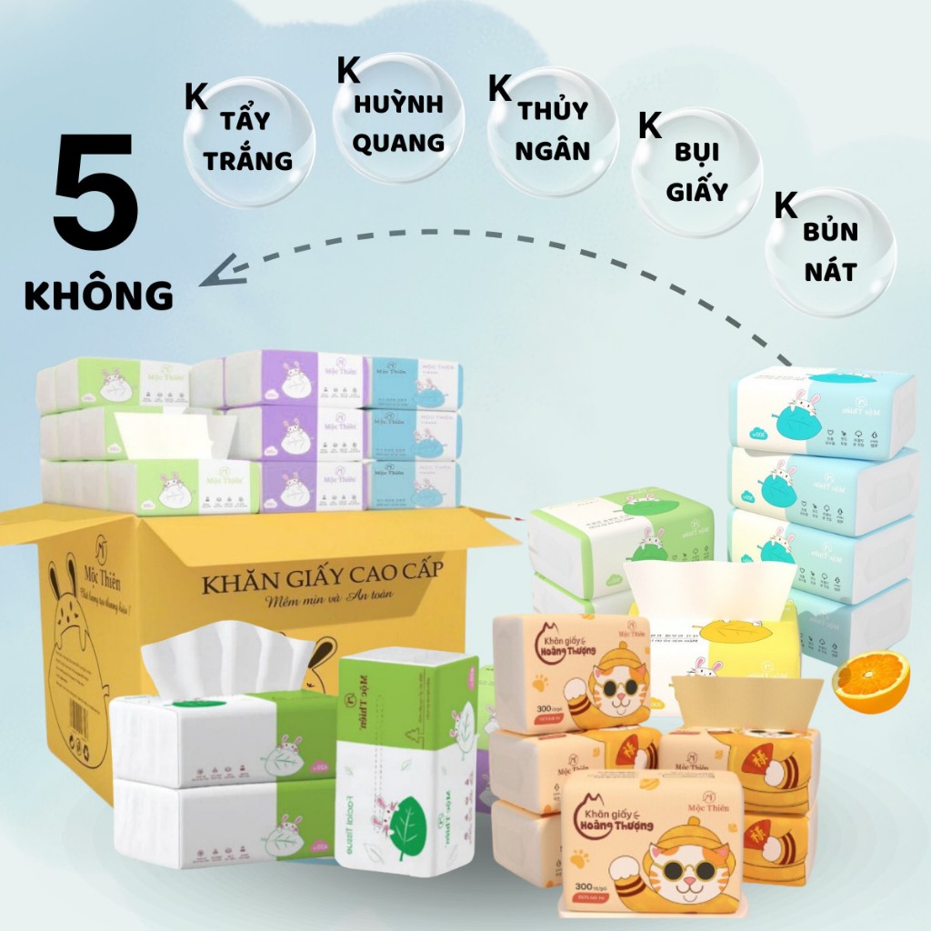 2 Bịch giấy rút treo tường kèm móc dán khăn giấy khô đa năng Mộc Thiên ...