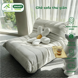 Ghế Sofa Thư Giãn, Ghế Lười Bọc Da Microfiber Cao Cấp, Decor Phòng Khách Hiện Đại Sang Trọng