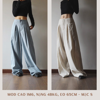 Quần ống siêu rộng chất linen