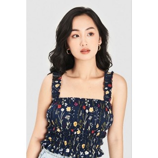 Thanh lý áo 2 dây crop top rút nhún marc fashion