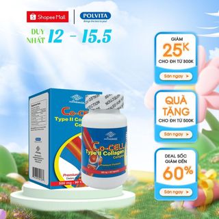 Viên Uống CO-CELL TYPE II COLLAGEN COMPLEX (Nu-Health) tái tạo sụn khớp, ngăn ngừa thoái hoá khớp lọ (90 viên)