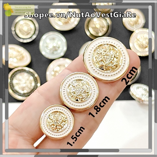 Set 10 nút áo nhựa, cúc xinh size 1.5cm, 1.8cm, 2cm, nút áo đẹp