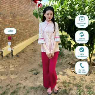 Đồ lam đi lễ viền phối TINH NHI nhẹ nhàng tôn dáng PP132