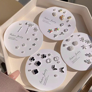 Khuyên Tai Nữ, Set Bông Tai Nhựa Trong Suốt Giữ Lỗ Chống Dị Ứng Mini Khuyên Tai Nhựa Thời Trang Hàn Quốc