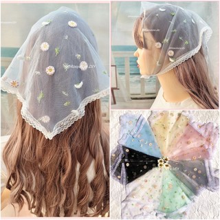 [Ảnh thật] KHĂN TRÙM ĐẦU BADANA DAISY HOA CÚC LÁ THÊU - KHĂN BUỘC TÓC TURBAN VẢI -  THỜI TRANG HOT PHỤ KIỆN NỮ GIÁ RẺ