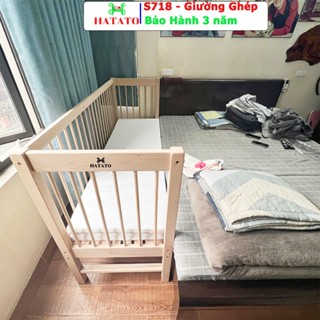 Giường Ngủ Cho Bé S718 Hatato giường ghép cho bé sơ sinh dùng sử dụng đến 15 tuổi gỗ sồi