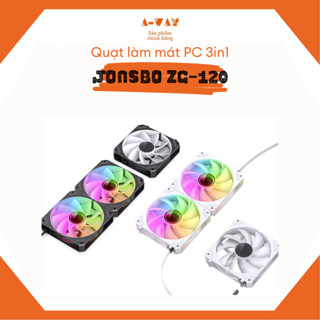 Bộ ba quạt làm mát ARGB JONSBO ZG-120 (3in1) - Quạt tản nhiệt ghép nối chống ồn chính hãng