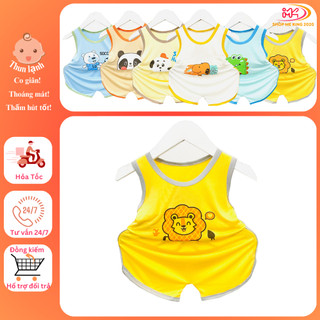 MK525 (6-16KG) Bộ áo ba lỗ quần cộc vát in hình chất thun lạnh mỏng mềm, mát cho bé dưới 3 tuổi