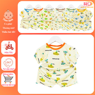 MK524 (6-16KG) Bộ áo cộc tay quần cộc in họa tiết chất thun lạnh mỏng mềm, mát cho bé dưới 3 tuổi