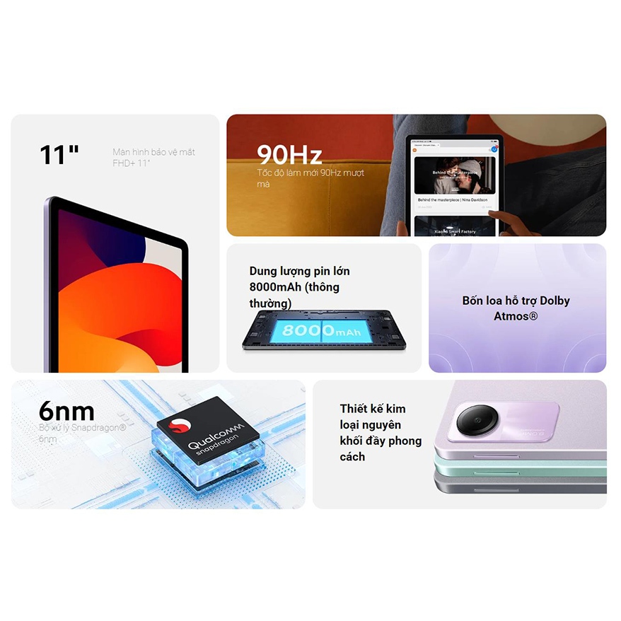 Máy Tính Bảng Xiaomi Redmi Pad SE 6GB/8GB+128GB | Màn hình 11 inch 90Hz | Thân máy kim loại | Pin trâu tablet | BigBuy360 - bigbuy360.vn