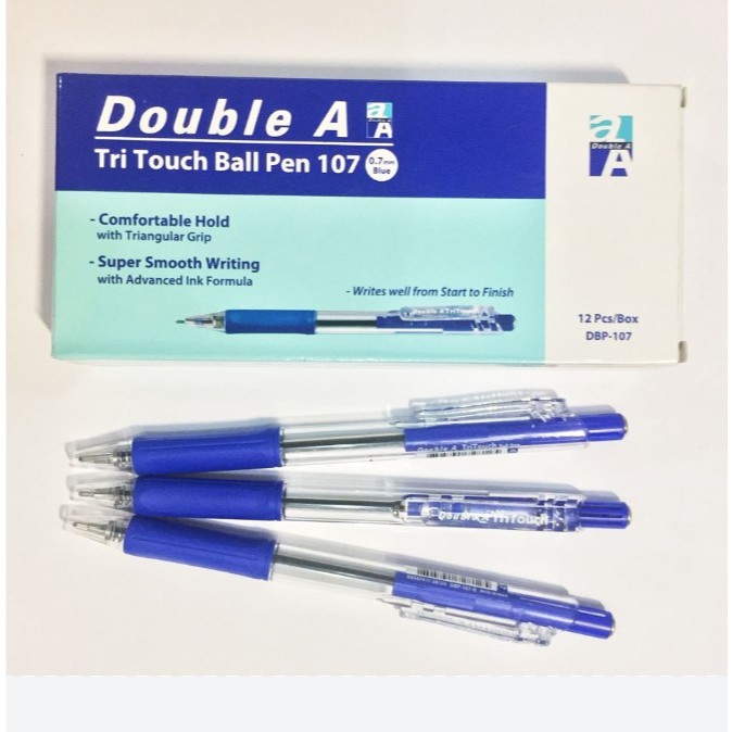 [ANKICO x DOUBLE A] Hộp 12 bút bi Double A bút bi ngòi 0.7mm nét đậm 2 màu xanh, đen giá rẻ ANKICO
