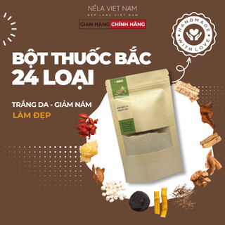 Bột thuốc bắc tắm trắng, mặt nạ thuốc bắc thiên nhiên rửa mặt thảo dược làm trắng da 24 vị
