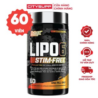 Nutrex Lipo 6 Black Stim Free Không Caffeine (60 Viên), Hỗ Trợ Tăng Cường Trao Đổi Chất