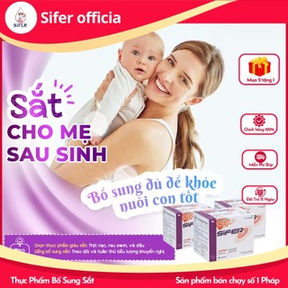  Sắt Sifer - COMBO 2 hộp Hỗ trợ bổ sung sắt dễ hấp thụ cho bà bầu (hộp nhỏ 30 gói)