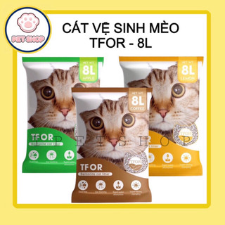 Cát đất sét TFOR Bentonite, cát vệ sinh cho mèo siêu vón, khử mùi hiệu quả, túi 8L | Petshop Thanh Hà