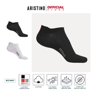 Tất nam cổ ngắn ARISTINO Bizsock dệt viền sọc gân kháng khuẩn khử mùi chống hôi chân - BZS005
