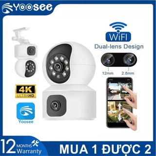 Camera Wifi Yoosee Không Dây 2 Mắt Xem 2 Màn Hình Cùng Lúc Xoay 360 Độ, Xem Đêm Có Màu, Hỗ Trợ Đàm Thoại 2 Chiều