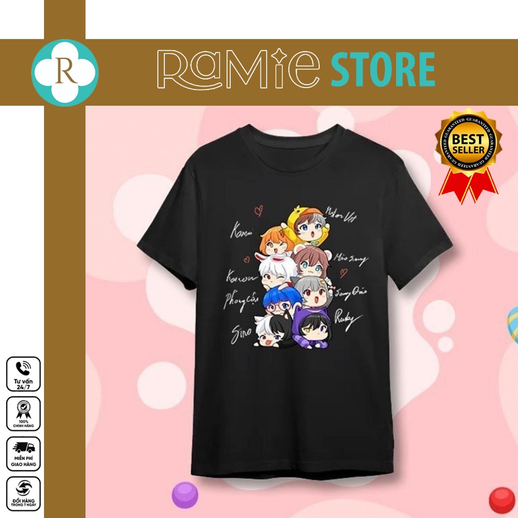 Áo Hero Team Kèm Chữ Ký Hero Team Màu Đen, Thoáng Mát, Thời Trang Hero Team Unisex Cho Bé | RAMIE ST