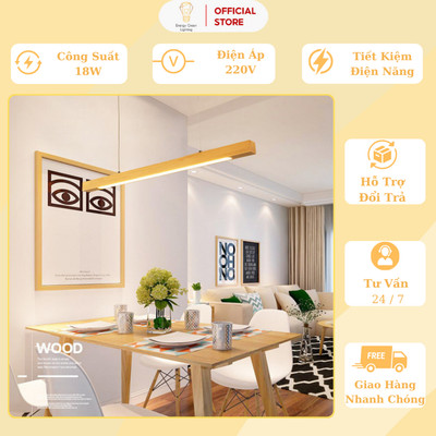 Đèn Thả Trần , Đèn Thả Phòng Bàn Ăn Gỗ Energy Green Lighting DGT-1204 Phong Cách Hiện Đại Cao Cấp Kiểu Bắc Âu - BH 1 Năm