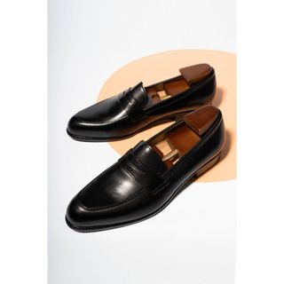 Giày da nam adam store loafer đen gad002d