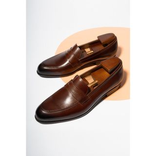 Giày da nam adam store loafer coffee gad002n