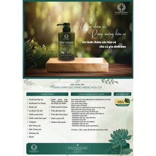 Kem Herbal Toothpaste 💥 HÀNG CAO CẤP 💥 Kem chăm sóc răng miệng hữu cơ an lành bảo vệ cho cả gia đình