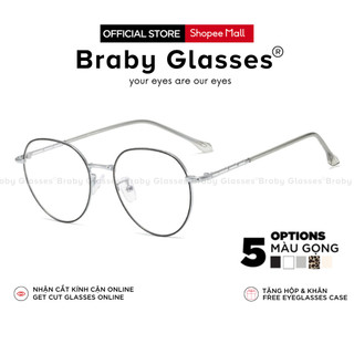 Gọng kính nam nữ thép không rỉ  Braby Glasses kiểu dáng mắt tròn thanh mảnh tinh tế đơn giản phù hợp mọi khuôn mặt MK80