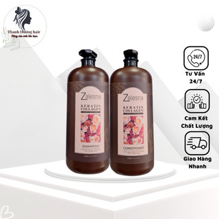 Gội xả phục hồi Zalesna 2000ml hương nước hoa hồng