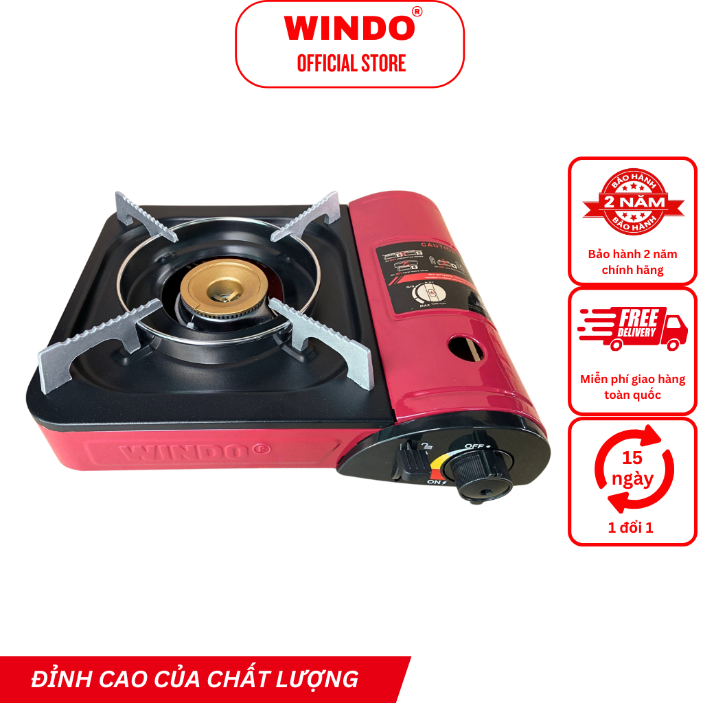 Bếp Gas Du Lịch (Bếp Gas Mini) WINDO - 166F | Bếp gas mini tiết kiệm gas có hộp nhựa bảo vệ