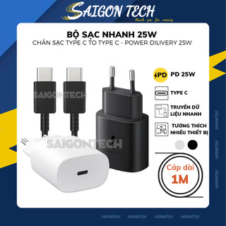 Bộ Củ và Dây Cáp Sạc Nhanh 25W Samsung, Cục Sạc Nhanh PD25W, Cam Kết Sạc Siêu Nhanh Dùng Cho Điện Thoại/MáyTính Bảng