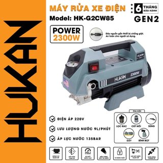 Máy rửa xe CÓ CHỐNG GIẬT HUKAN G2CW85, Công suất 2300W, Động cơ Không chổi than, lưu lượng 9 lit/phút