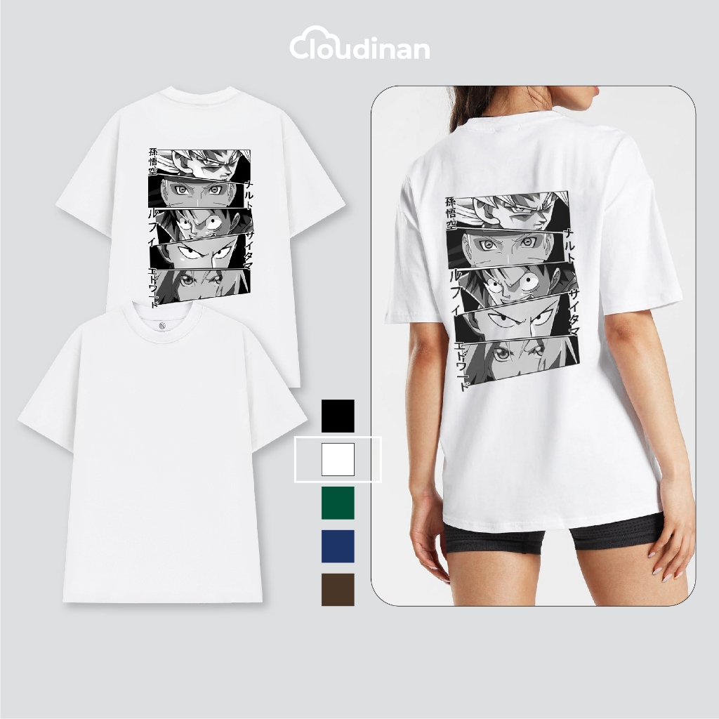 Áo Thun Anime Truyện Tranh, Áo Thun Oversize Nam Nữ Cotton 2 Chiều