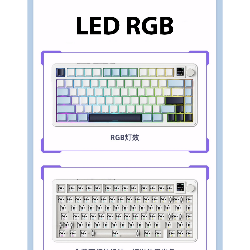 Bàn phím cơ không dây Attack Shark X85 - Led RGb - Gasket Mount - Có hot-swap - Mạch 5 pin - Màn LED - App Marco | BigBuy360 - bigbuy360.vn