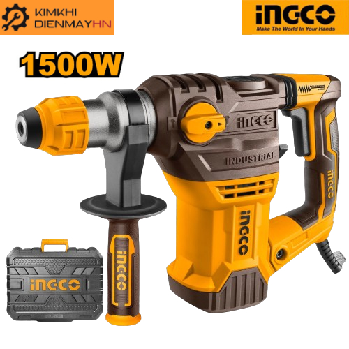 Máy khoan bê tông INGCO RH150028 1500W, đầu gài SDS, khoan tối đa bê tông 32mm/ thép 13mm/ gỗ 40mm - kèm mũi khoan, đục