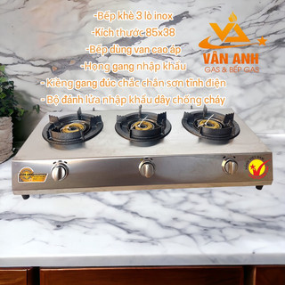 Bếp khè công nghiệp 3 lò maxchef 85x38