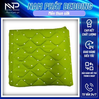 Mền/chăn lẻ vải thun silk lạnh cao cấp chần bông
