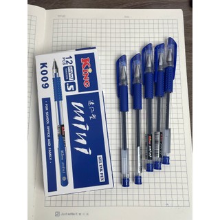  12 Cây Bút Viết Gel Mực Nước Mini King K009   Mực Xanh Đỏ Tím Đen   Ngòi Nhỏ 0.5mm 